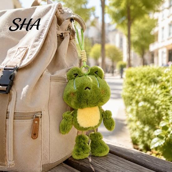 Small Backpack Accessory Funny Frog Plush Keychain with Fragrance & Movable Limbs, Soft Stuffed Animal Portable Key Pendant Bag Charm for Backpacks