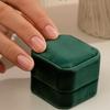 Velvet Jewelry Box, Dark Green Suede Flip Cover Hard Case, Scratch-Proof Shock-Proof Organizer, Jewelry Storage Box for Travel