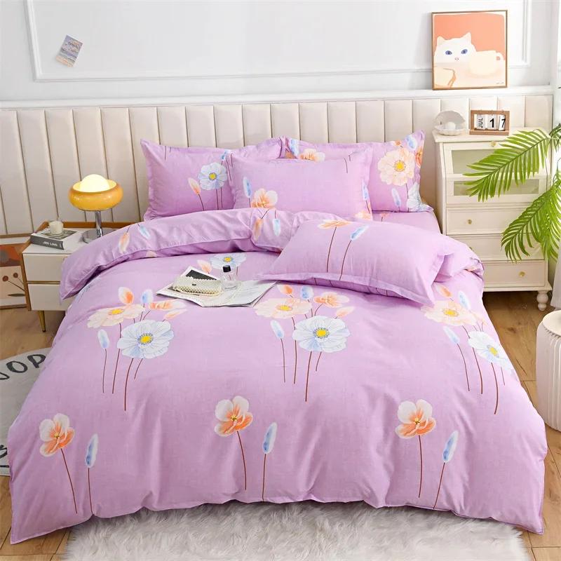 3pcs Multicolor Geometric Line Printed Duvet Cover Set, Soft Breathable Bedroom Bedding, Dormitory Single Double Quilt Cover