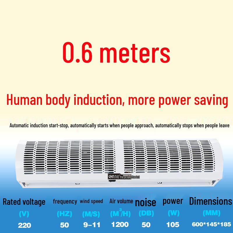 Silent Commercial Air Curtain for Doors - 0.9/1.2/1.5/1.8/2 Meter