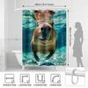 Funny Underwater Capybara Shower Curtain, Cute Animal Swimming Art, Bubbles & Blue Ocean Aesthetic Bathroom Decor
