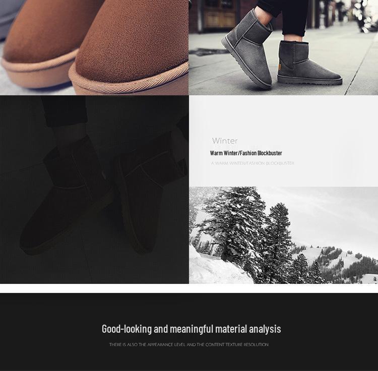 Winter Thick-Soled Snow Boots for Couples: Men's & Women's Warm, Cold-Resistant, Plus Velvet Cotton Shoes