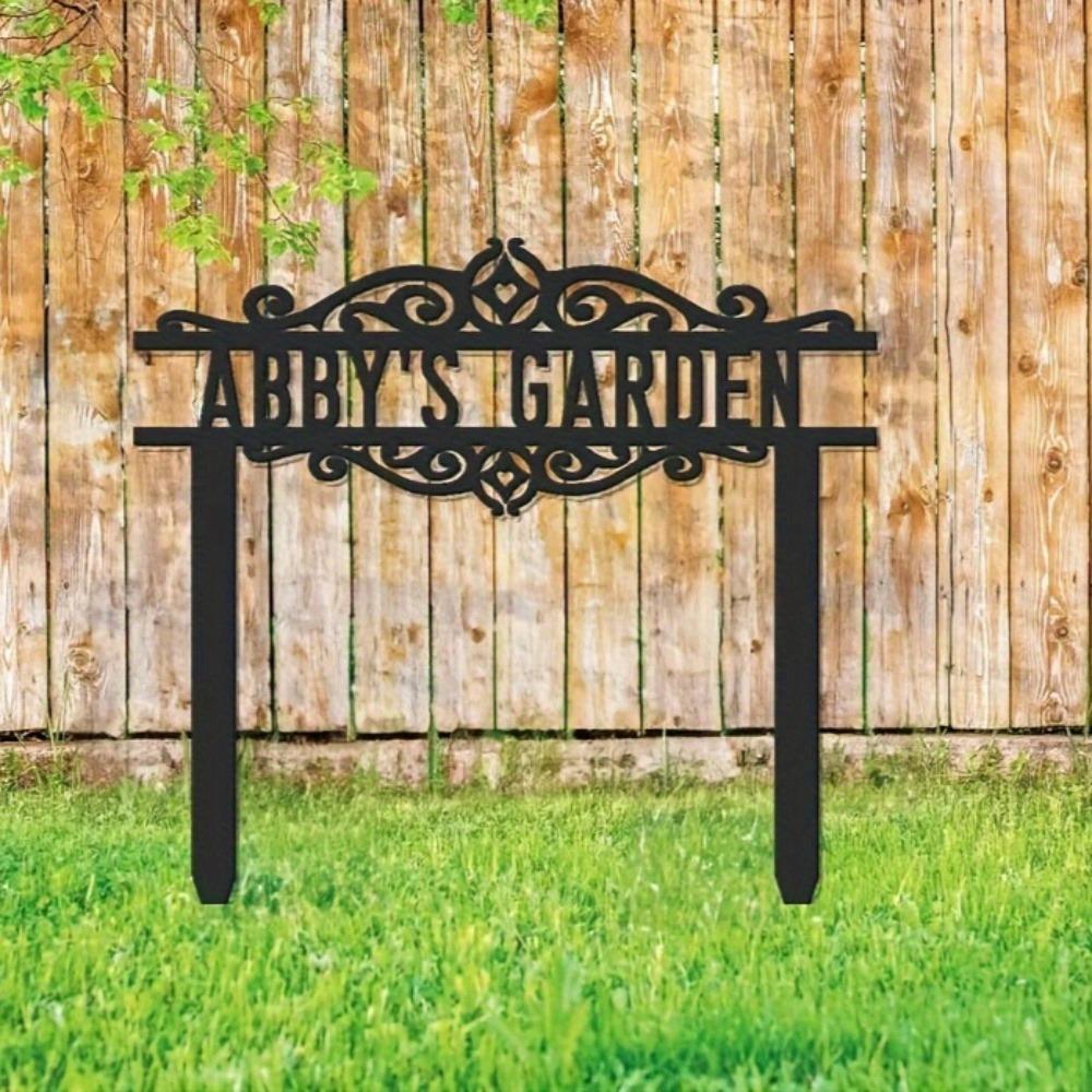 Custom Metal Garden Sign Floral Outdoor Yard Art Lawn Decor Wedding Wall Sculpture