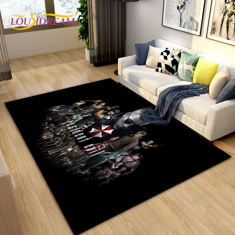 Resident Evil Game Gamer Area Rug Large,Carpet Rug for Living Room Bedroom Sofa Doormat Decoration,Kitchen Non-slip Floor Mat 3D