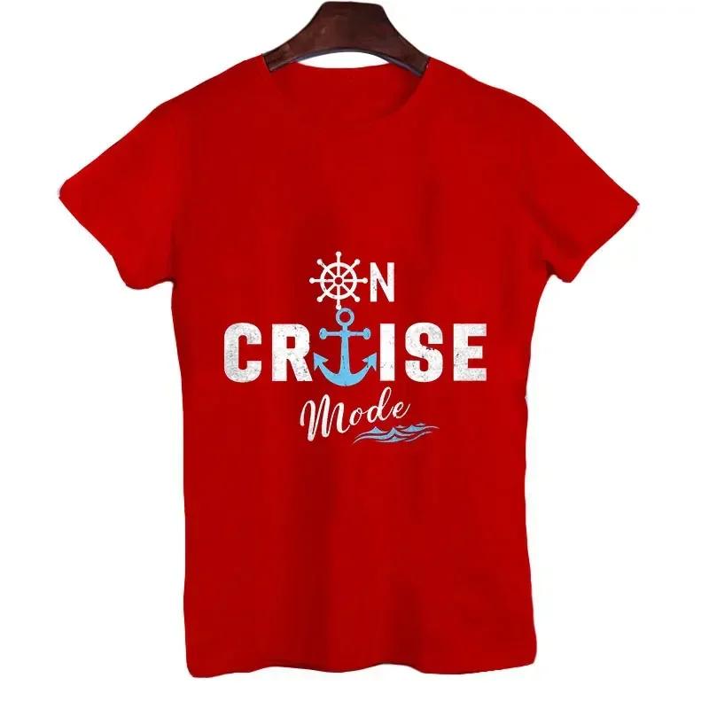 Men's T-shirt Top On Cruise Mode Print Short Sleeve Streetwear Men Tshirt Casual Tops Summer Vacation Clothing Male Tshirt Tees