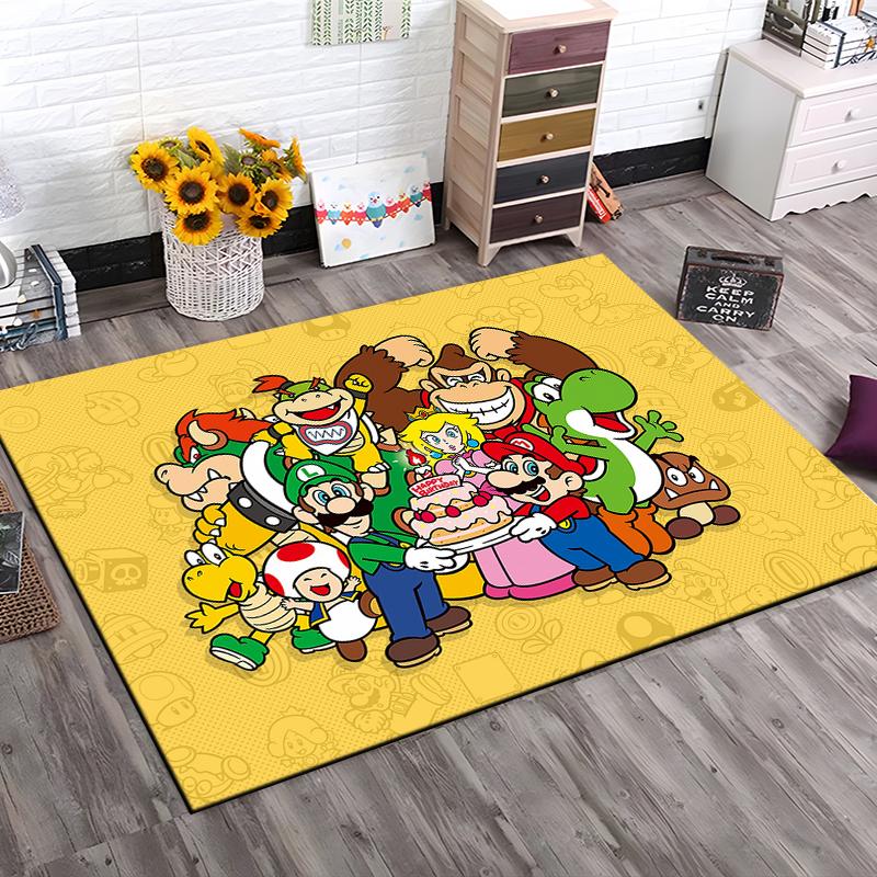 3D Cartoon Super Mario Bros Game HD Rug Area Carpet for Living Room Kids Bedroom Sofa Kitchen Decorate Child Non-slip Floor Mats