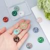 NBEADS 10 Pcs 10 Styles Natural Donut Gemstone Charms, 17.5mm Flat Round Mixed Natural and Synthetic Donut Stone Beads Pendants Natural Stone Pendant