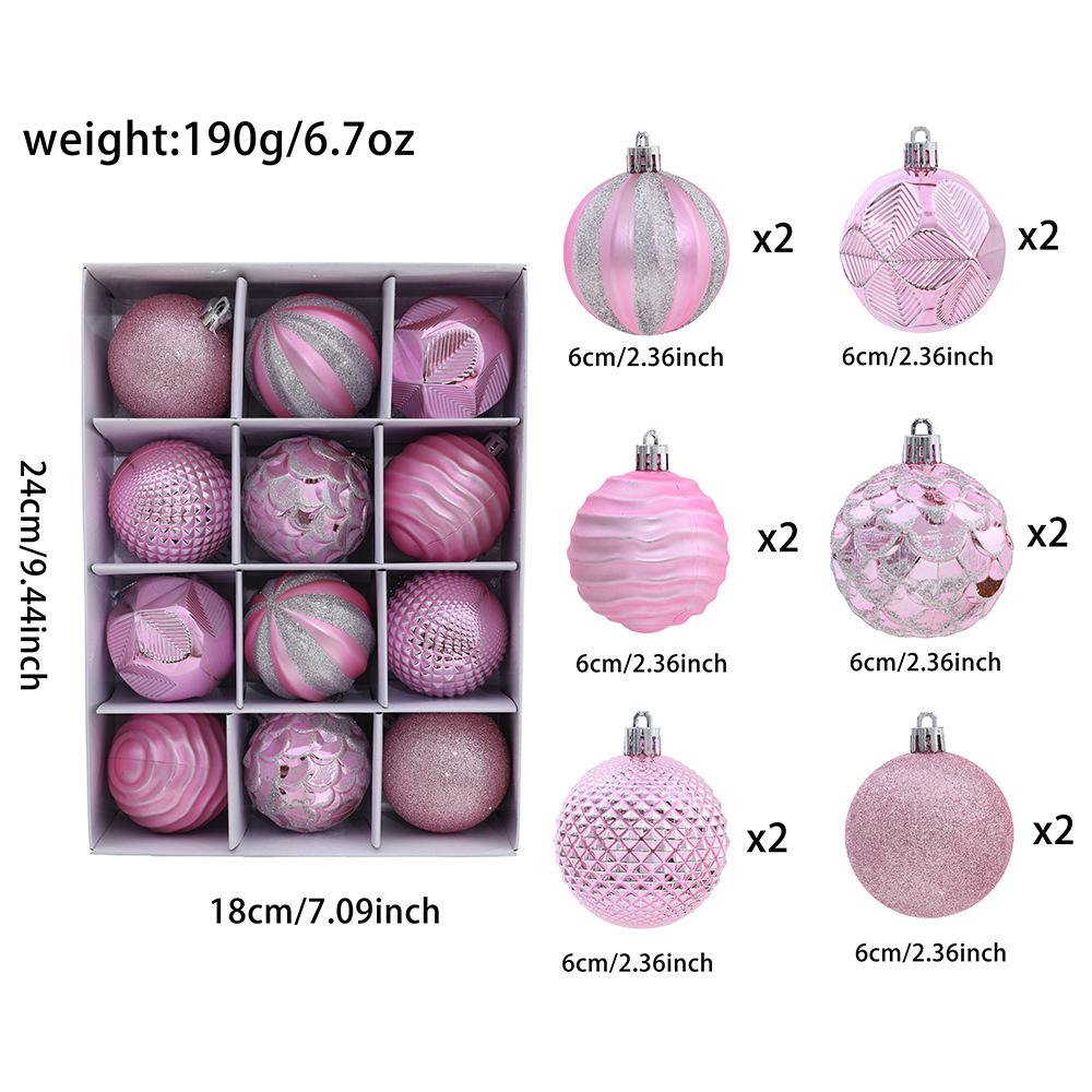 Multicolor Textured Christmas Ball Ornament Set – Irregularly Shaped, Painted Decorative Balls for Christmas Tree