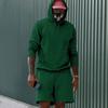 Men's Fleece Hoodie Shorts Two-piece Loose Solid Color Casual Sports Men's Suit