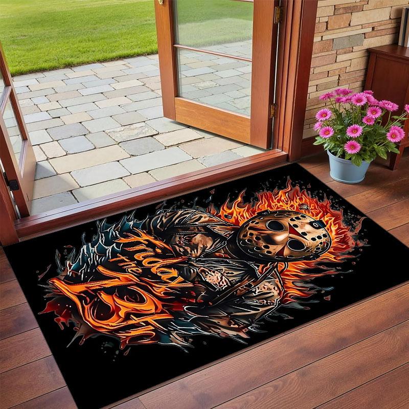Crystal Velvet Rug Soft Non Slip Indoor Floor Mat Home DecorFriday the 13th Jason Voorhees