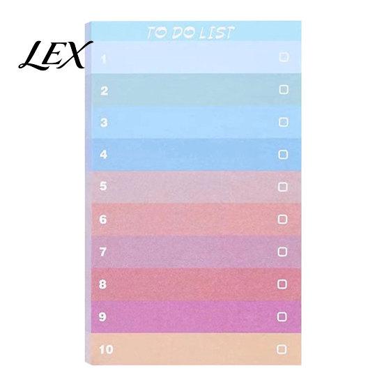 Planning Stationery Set Gradient Checklist Sticky Notepad, Self-stick To-do List Pads, Macaron Color Office Memo Tearable Planner Pad for Shopping