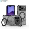 KEYSION Shockproof Magnetic Case for iPhone 17 Pro Max TPU+PC Upright Live Metal Ring Stand Phone Back Cover for iPhone 17 Air