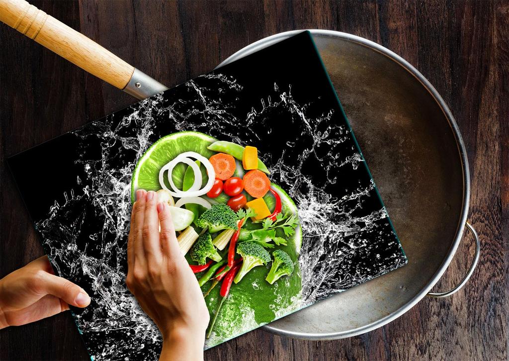 GLASS PLATE CUTTING BOARD 52x40 FRUIT