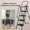 4 Step Ladder, Sturdy Steel Stool with Anti-Slip Wide Pedals, Handrail, Safe-Lock Design, Pass 330 lbs Load Testing, Folding Portable Black