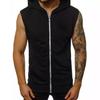 Men's Thin Summer Fashion Sleeveless Hooded Cardigan Jacket