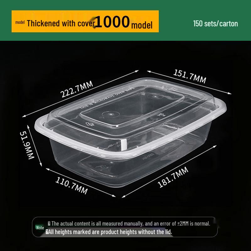 Han Sheng Disposable Square Food Containers with Lids
