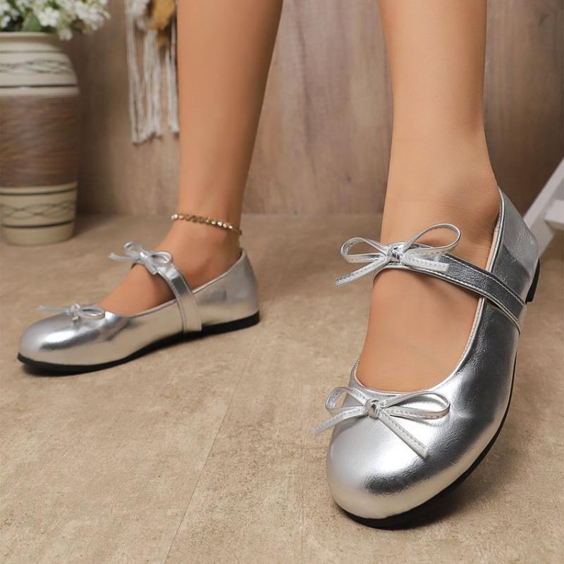 French Bow Ballet Shoes Women's Spring and Summer New Soft Sole Small Leather Shoes