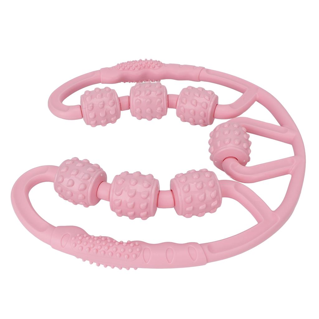 Leg Massage Roller 7 Wheels All Round Massaging Relieve Muscle Soreness Leg Rollers for Calf Thigh Pink