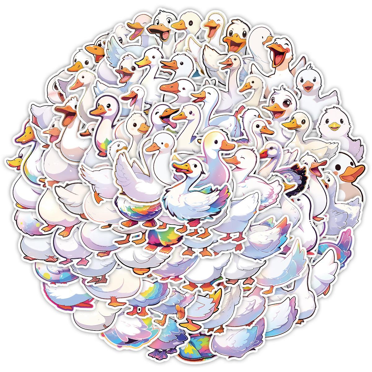 

100 штук граффити-наклеек серии «Мультяшный утенок», милые наклейки, для стакана для воды, багажа, водонепроницаемые декоративные наклейки