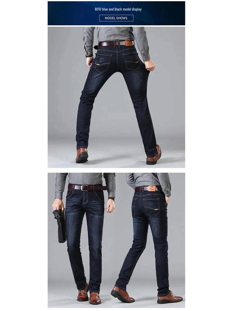 Men's Loose Straight Leg Jeans - Autumn/Winter Plus Velvet Work Pants