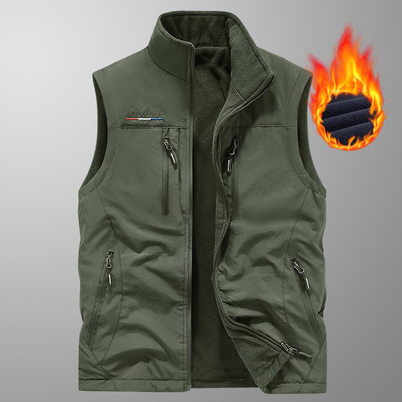 Gilet da Uomo Autunnale e Invernale Largo Taglia Grande Velluto di Agnello Double-face Casual Trendy Velluto Giacca Calda