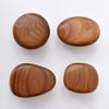 1pc Solid Wood Handle Clothes Hook Coat Hook Wall-mounted Hook Punch-free Door Clothes Hanger Pebble Shape Cabinet Door