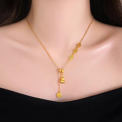 Fu Zeichen Kürbis Anhänger Halskette neu chinesisch vielseitig Schlüsselbeinkette Nischenmode leichter Luxusschmuck