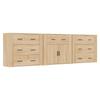 Buffet - Maison Exclusive 3-piece - Sonoma Oak - Engineered Wood - Large Storage