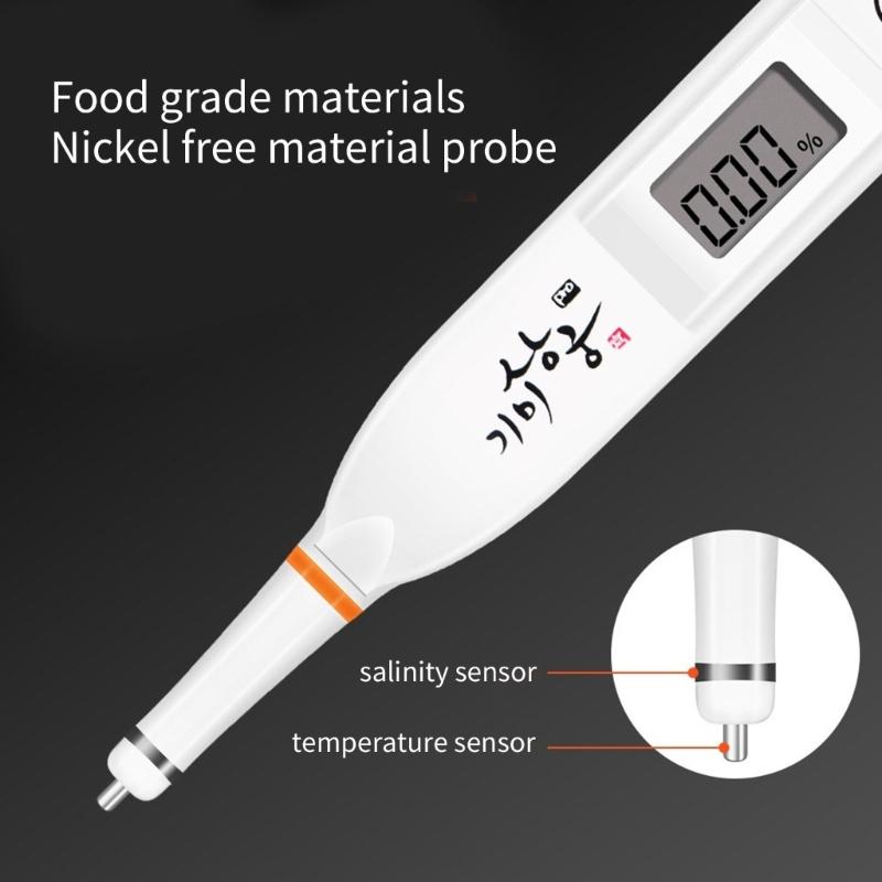 Salinity Meter Tester or Food Highs Accuracy Salts Accuracy Concentration Measuring Salinometer Digital Salinity Tester