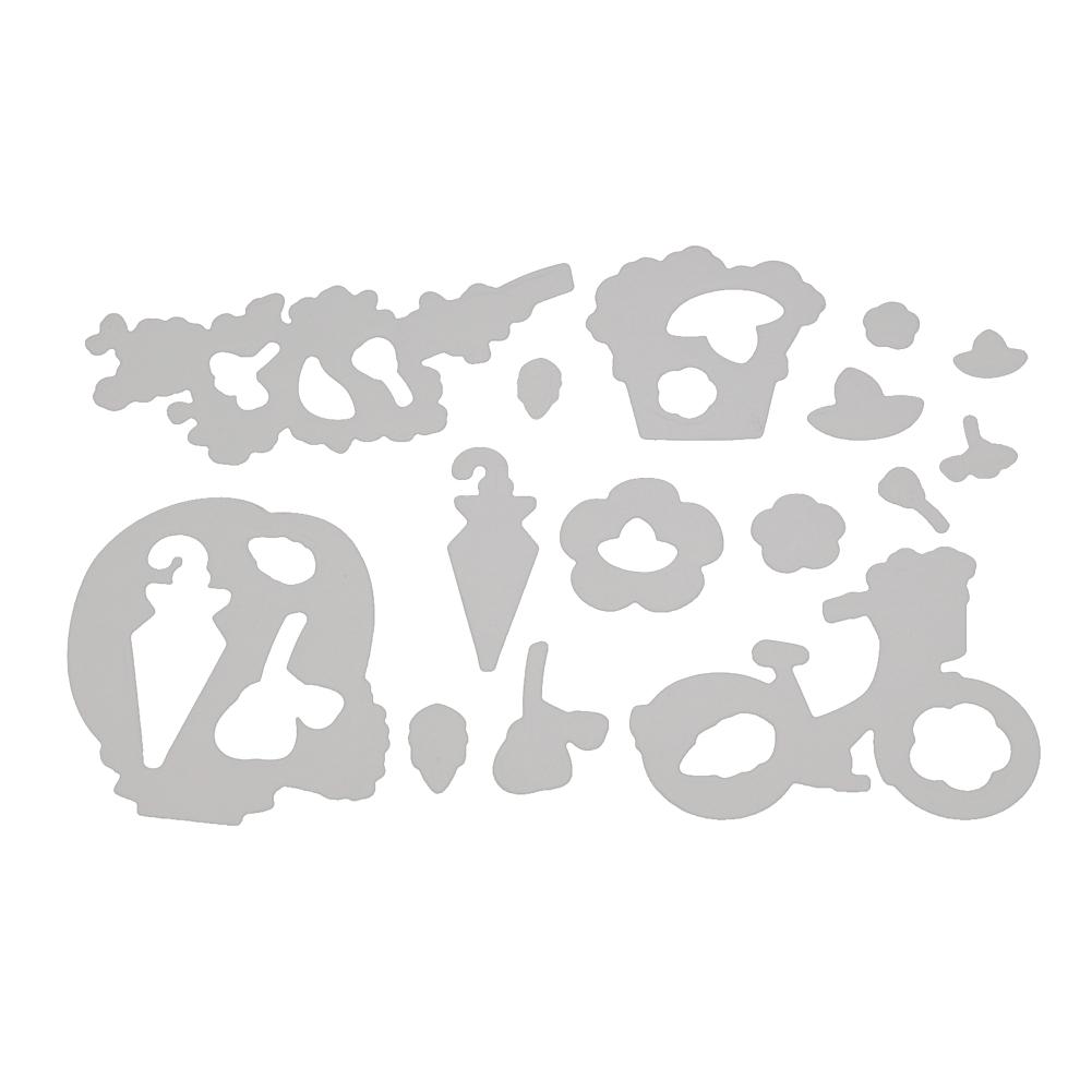 Little Girl Flower Bicycle Frame Metal Silvery Stencil Embossing Cutting Dies For Diy Scrapbooking Paper Album Cards Making