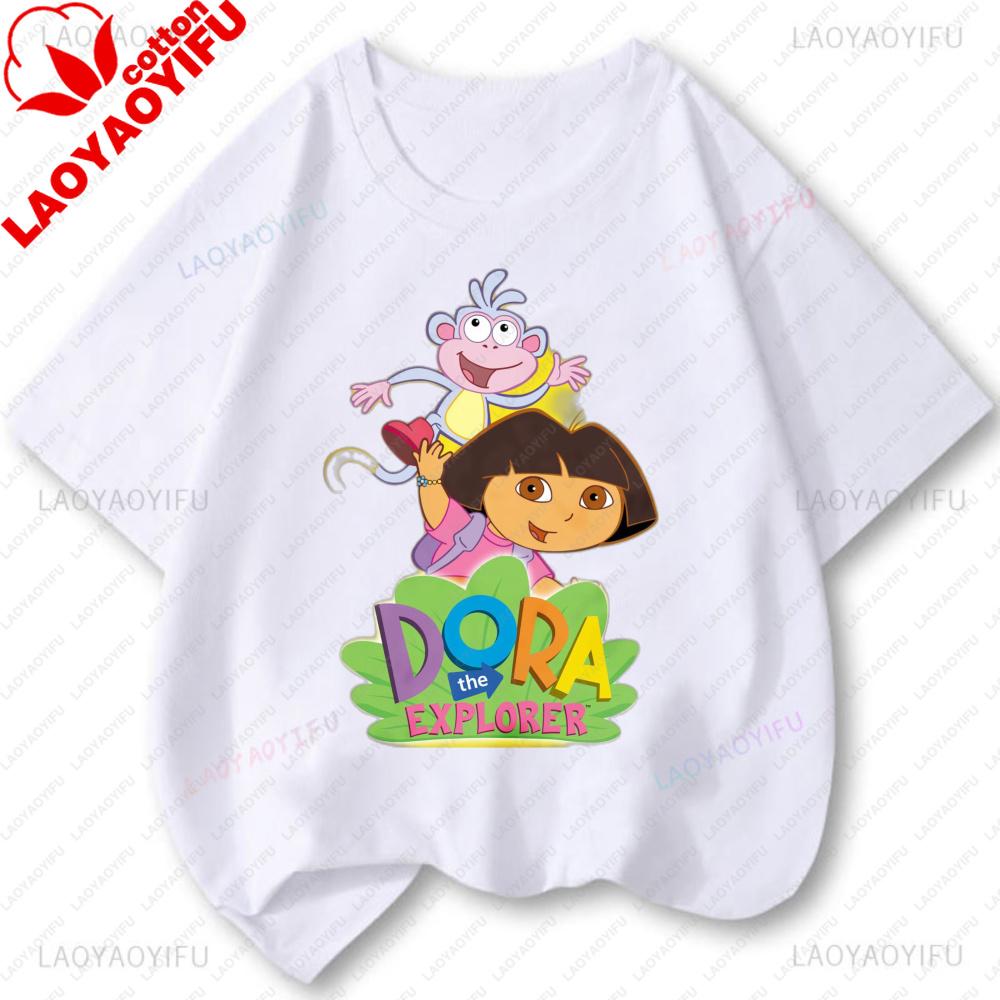 Dora The Explorer Classic Fashion Cute Tee Harajuku Retro Cartoon 90s TShirt Unisex T Shirt Personality Tops Street Y2k Clothes