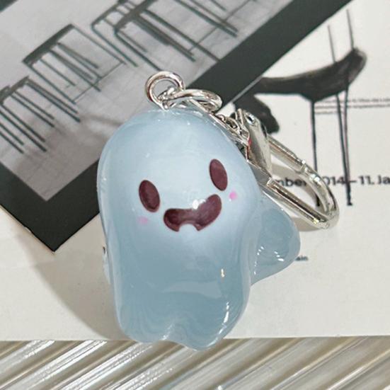 Glow-in-the-dark Ghost Keychain Luminous Design Multiple Expressions Halloween Bag Hanging Ornament