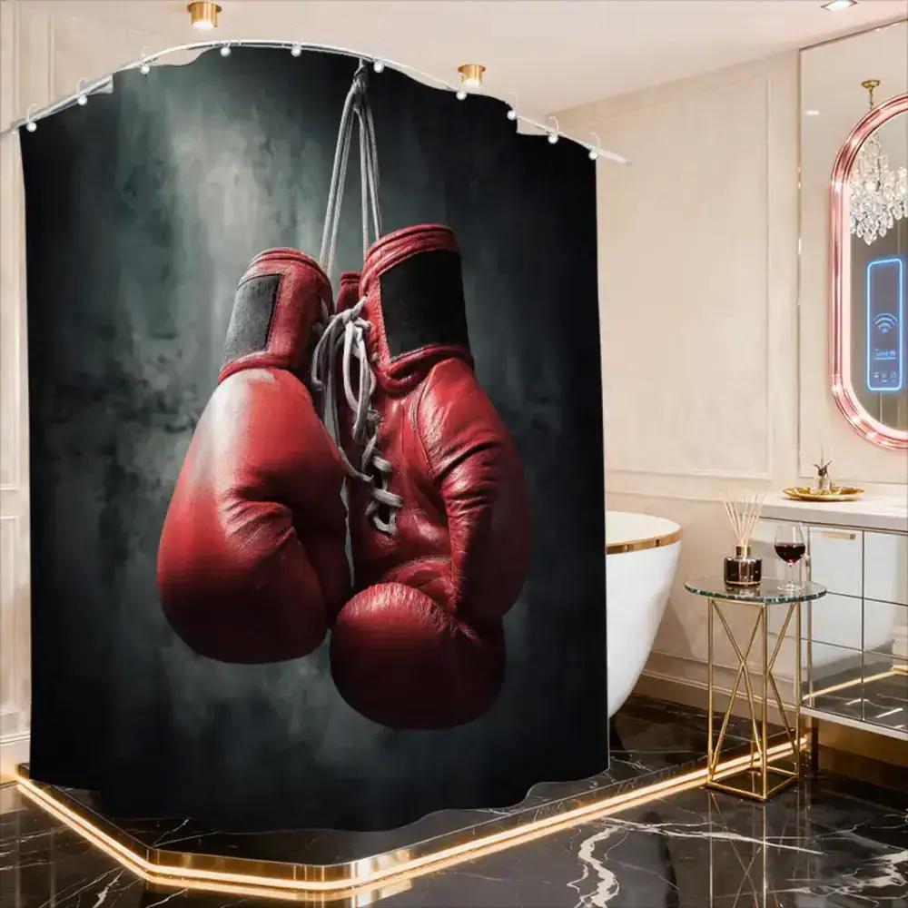 

1pc Bathroom Shower Curtain, Boxing Experience Camp, Sports Competition Day Shower Curtain, Includes 12 Hooks, 180*180cm Bathr 90x180cm