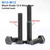 1 BUC M10 M12 M14 M16 Negru Clasa 12.9 Oțel Aliat de Înaltă Rezistență Filet Complet/Parțial Cap Hexagonal Exterior Cap Șurub cu Cap Hexagonal Exterior