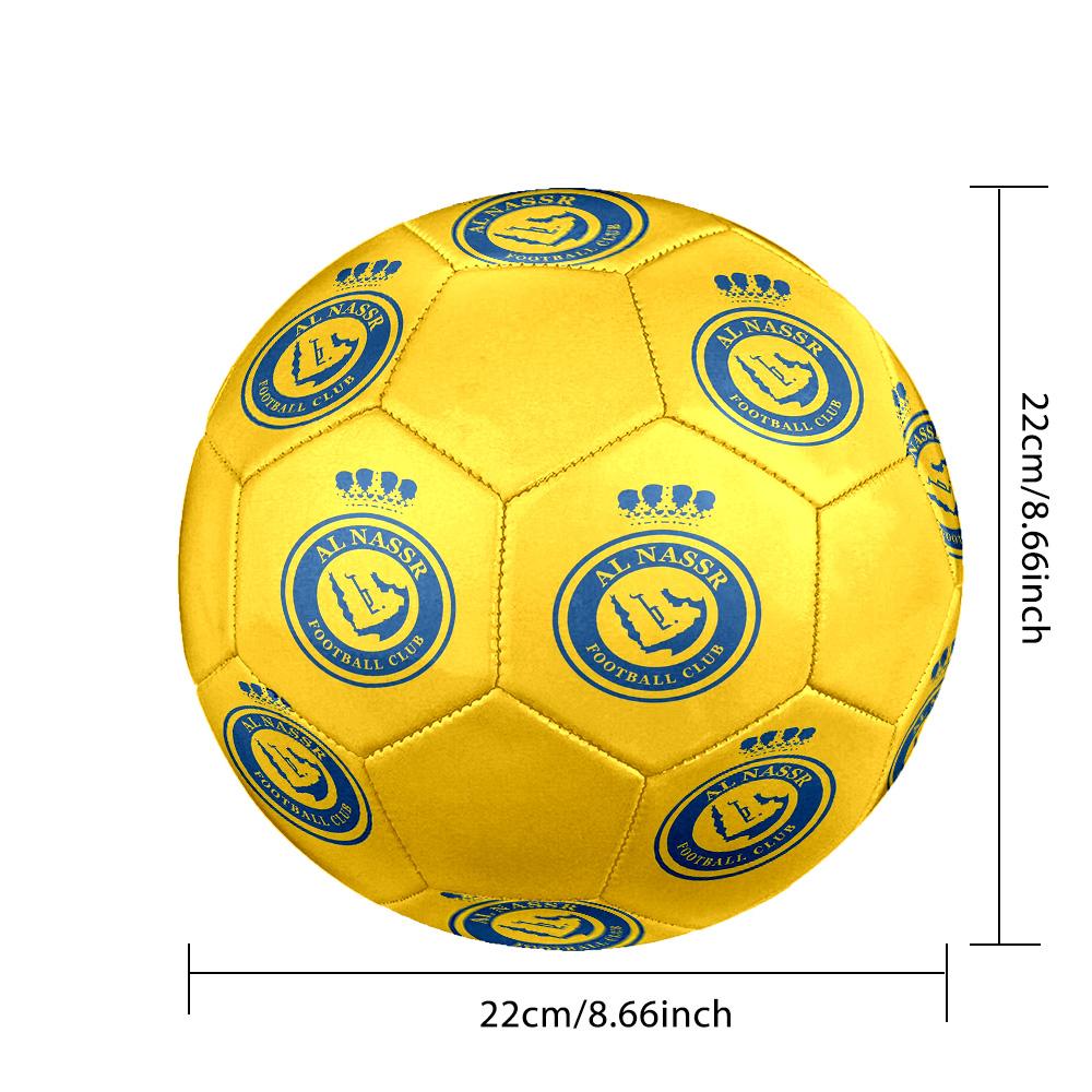 Pallone da Calcio Indoor Al Nassr FC Colorato Per Tutte le Età Taglia 5 Cucito a Macchina PVC Pronto per la Competizione Resistente Alta Rimbalzabilità