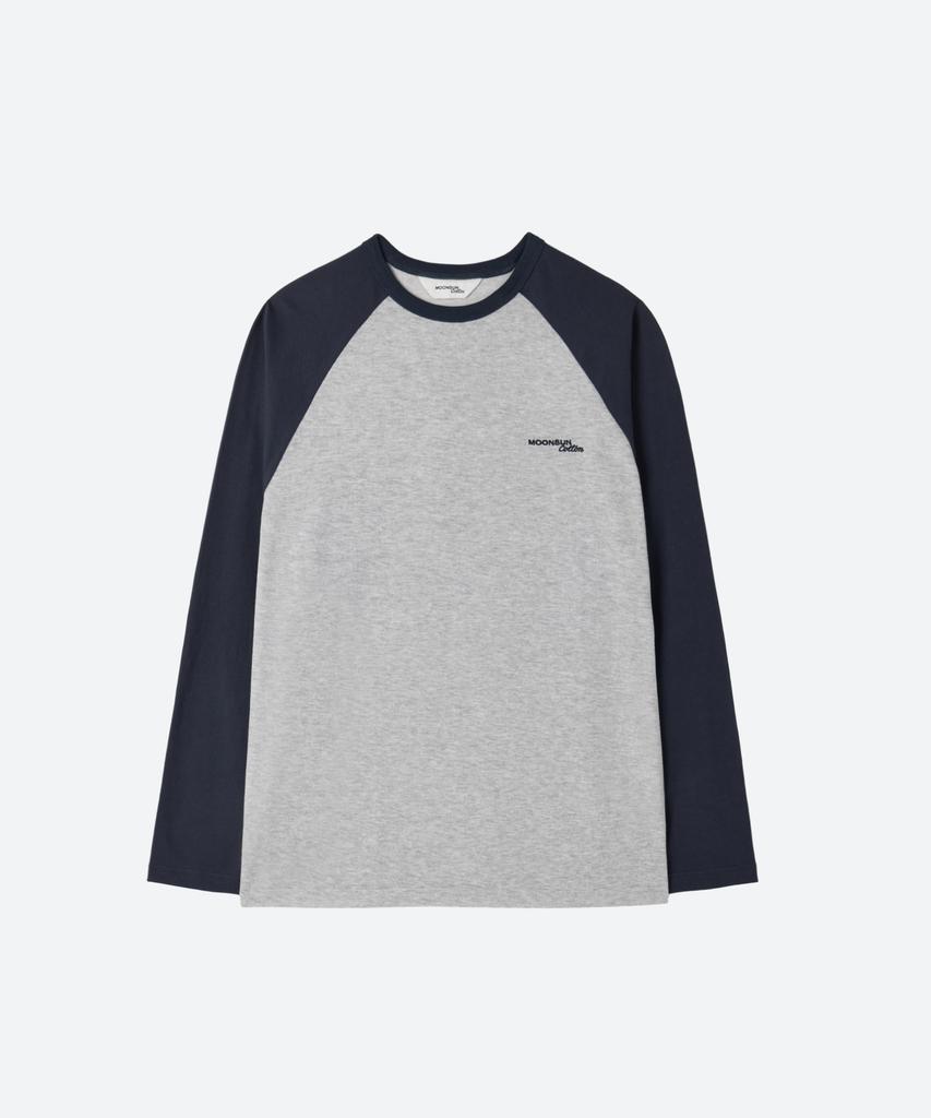 MOONSUN M.C Unisex, Logo Raglan T-Shirt / Gray