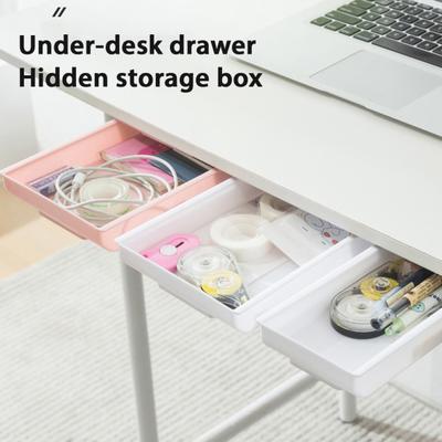 Schreibtischschublade Selbstklebender Ausziehorganizer unter dem Schreibtisch Versteckte Ausziehbare Aufbewahrungsbox für Make-up-Werkzeuge Stifte Schreibwaren