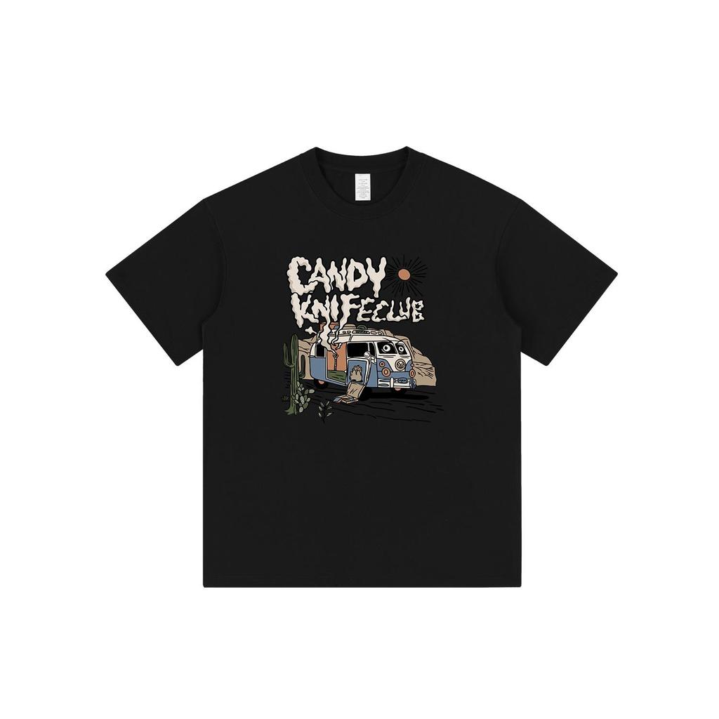 Unisex Retro Fun Print Loose Cotton T-Shirt - Trendy Chic Casual Half Sleeve