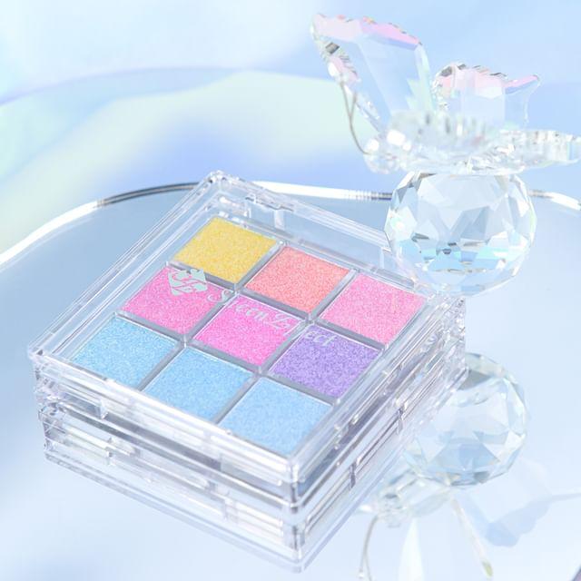 SheenEffect - 9 Colors Glittery Chameleon Eyeshadow Palette - Neon