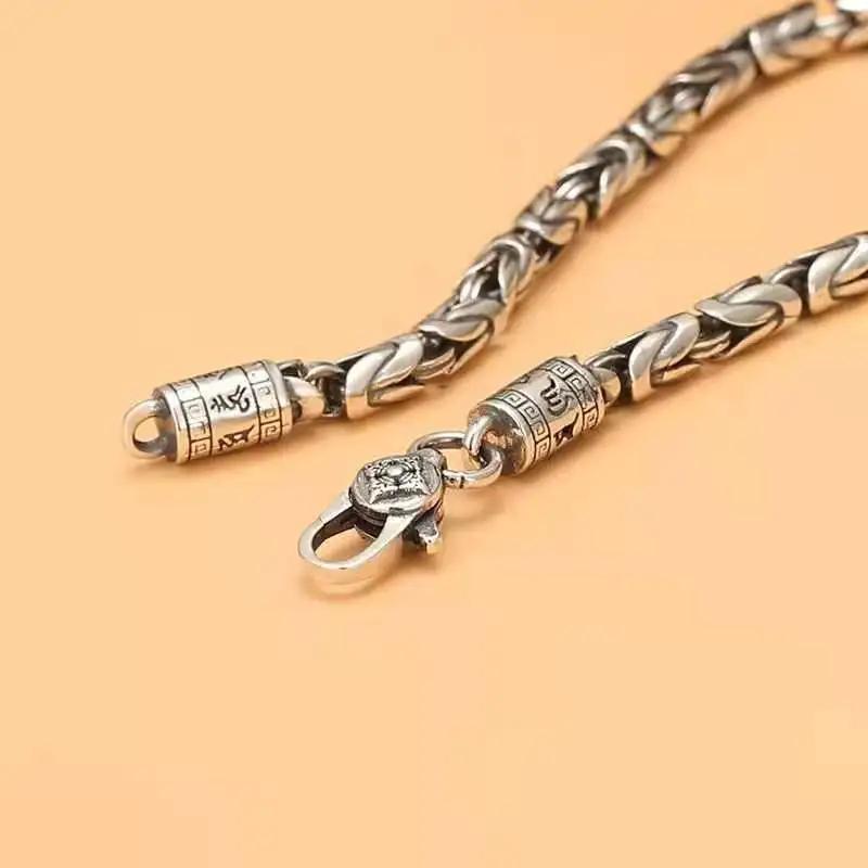 New Retro Silver 5mm Men's Safe Braided Bracelet Trendy Hip-hop Niche  for Boyfriend Gift Jewelry Accessories