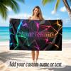 Abstract Geometric Theme Soft Beach Towel Personalized Custom Name Text Towel Portable for Beach Pool Travel
