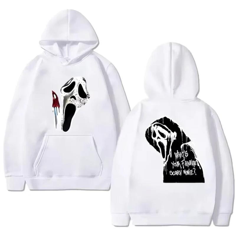 Gothic Halloween Party Printed Men's Hoodies, Street Hip-hop Hoodies, Sweatshirts, Street Horror and Thriller Themed Hoodies