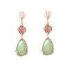 Light luxury, high-end sense, fashionable and fresh jelly color, water drop long color alloy mesh pocket, resin earrings, earrings.
