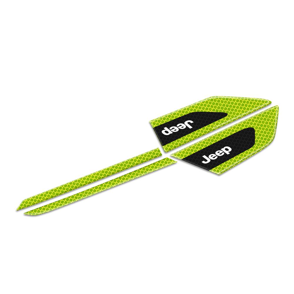 2Pcs Car Reflective Logo Side Body Fender Safety Warning Stickers For Jeep Compass Grand Cherokee Wrangler JK Gladiator Renegade