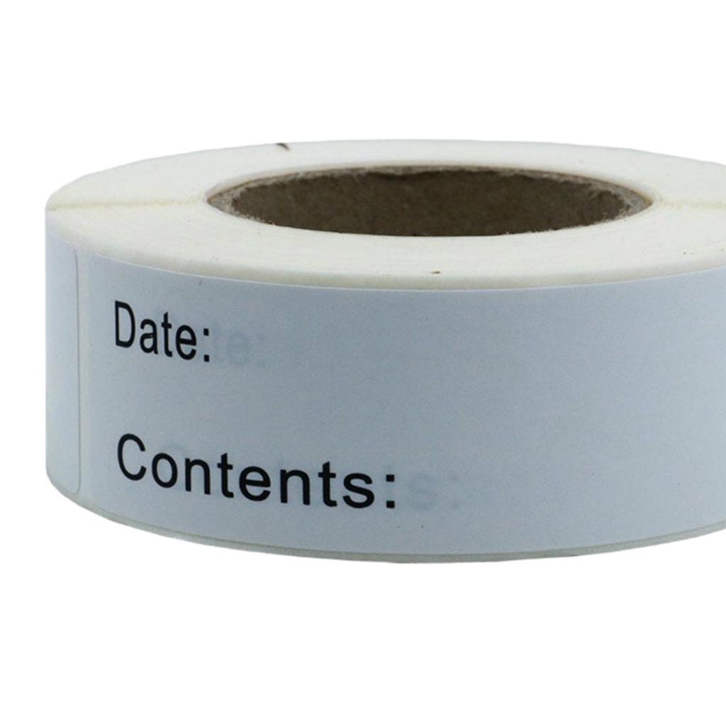 1 Roll of 125pcs Freezer Refrigerator Food Storage Labels Adhesive Stickers
