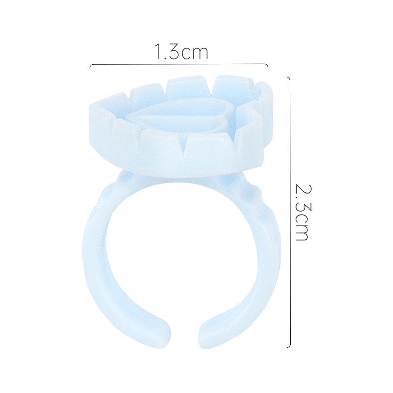 Embroidery Eyelash Extension Ring: Heart-Shaped Blooming Resin Cup (50/Bag)