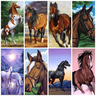 Kit Pittura Diamante Fai da Te 5D Chiaro di Luna e Il Cavallo nella Giungla Arte Ricamo Diamante Strass Decorazioni per la Casa