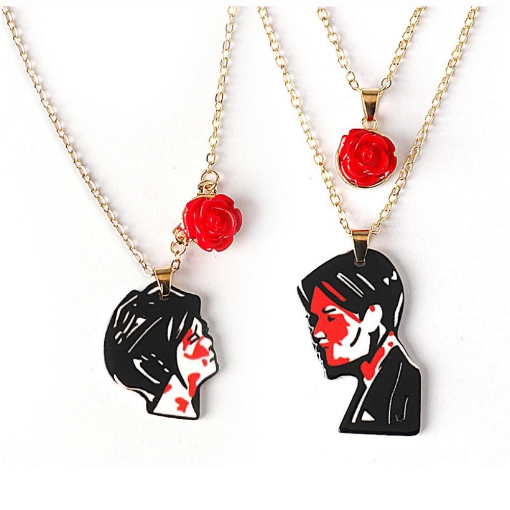 Rock Band My Chemical Romance Cosplay Necklace Music Band MCR Three Cheers Rose Unisex Choker Pendant Jewelry Accessories