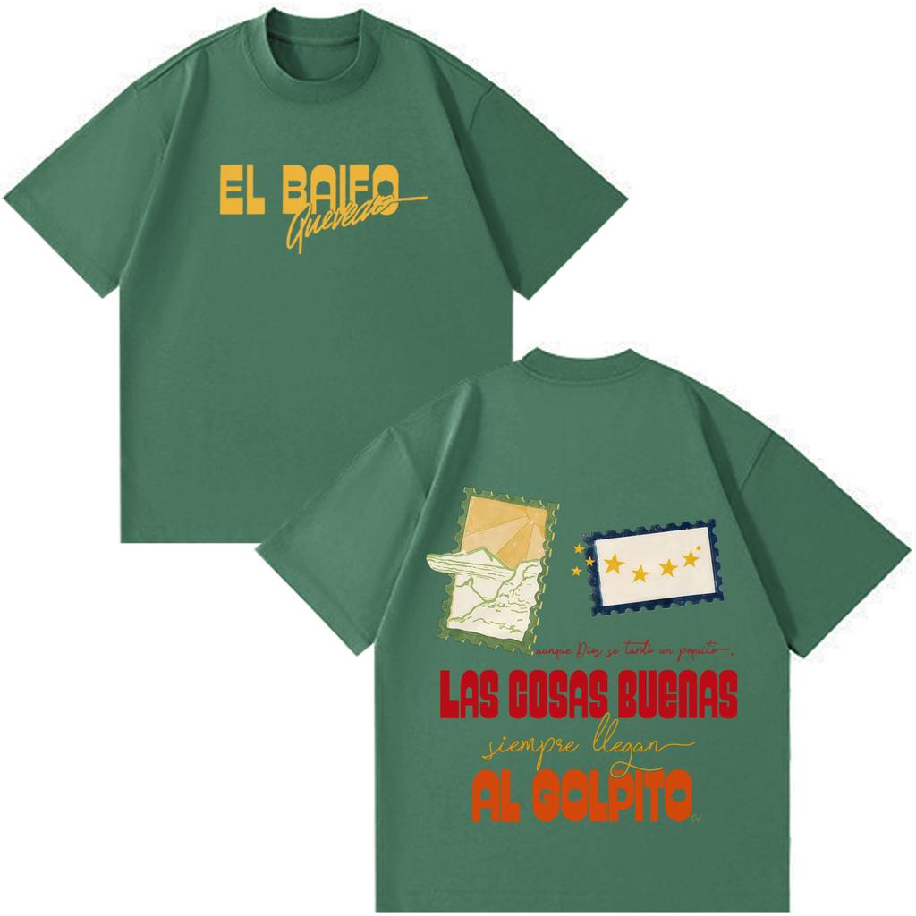 Queved0 El Baifo Album 2026 Tour Print Tshirt Unisex Unisex Fashion Tshirt Summer Cotton Casual Loose Oversized Tshirts Streetwear