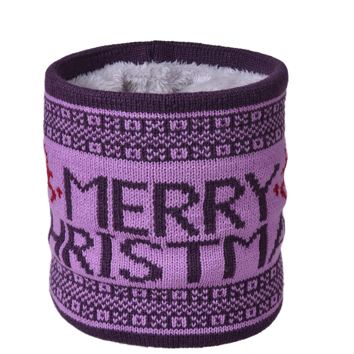 

Winter Fawn Merry Christmas Fleece-Lined Acrylic Neck Warmer Scarf Under 60cm фіолетовий